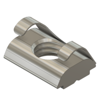 MODULAR SOLUTIONS ZINC PLATED FASTENER<BR>1/4" SQUARE NUT W/POSITION FIX